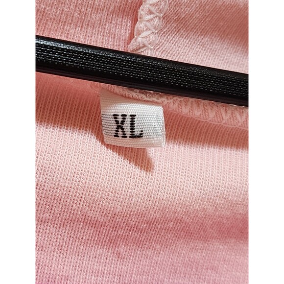 Womens XL Pink White Gray Sweater Hood Color Block Cozy Sporty Neapolitan Light - Picture 10 of 16